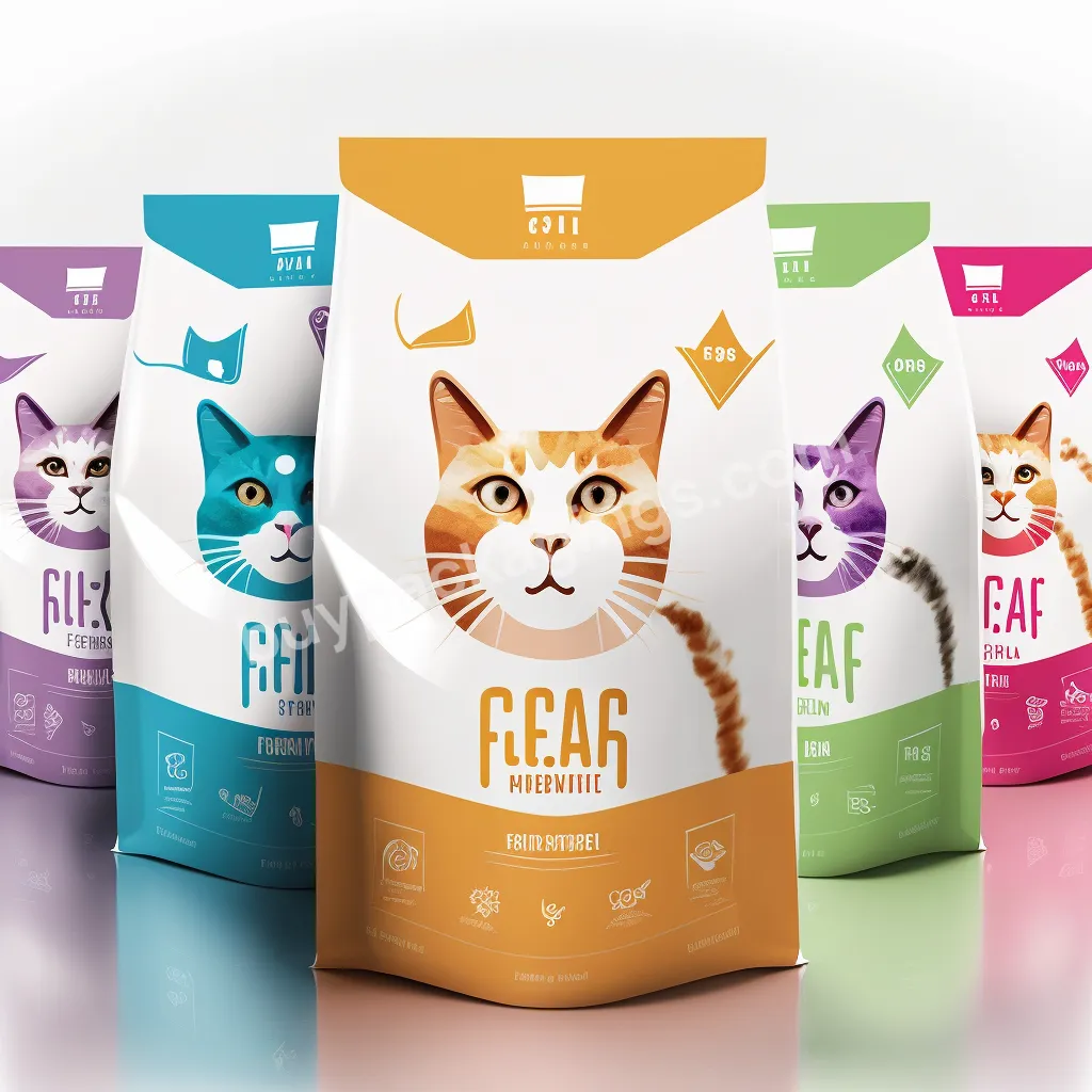 Custom Printed 8 Sides Heat Seal Plastic Mylar Bags For Pet Food Flat Bottom Dog Pet Food Packaging Bag