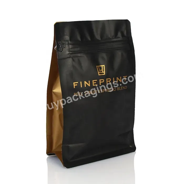 Custom Printed 8oz 12oz 16oz 5lb 100g 250g 500g 1kg 100% Recyclable Eight Side Seal Flat Bottom Coffee Beans Packaging Bags