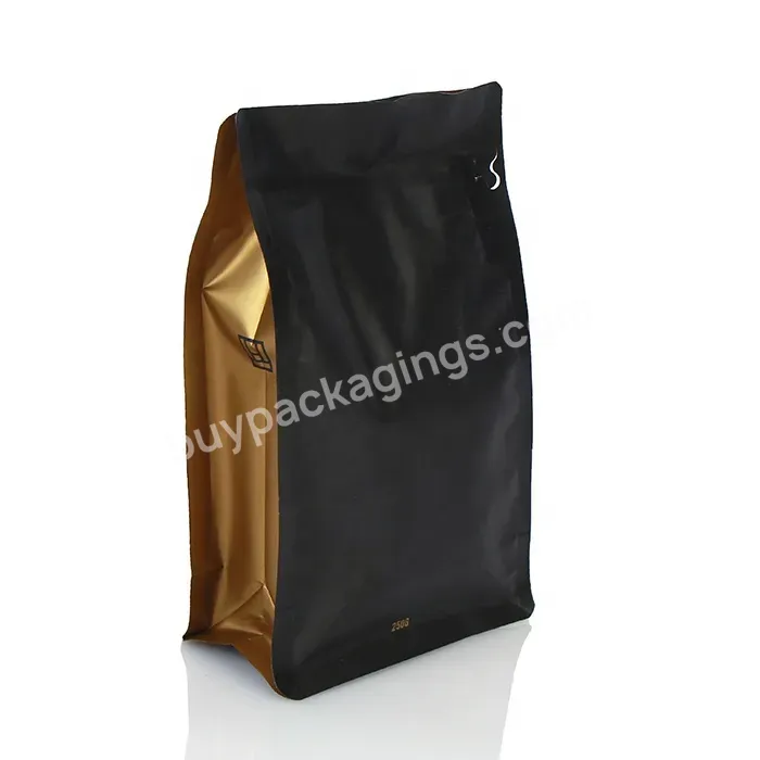 Custom Printed 8oz 12oz 16oz 5lb 100g 250g 500g 1kg 100% Recyclable Eight Side Seal Flat Bottom Coffee Beans Packaging Bags