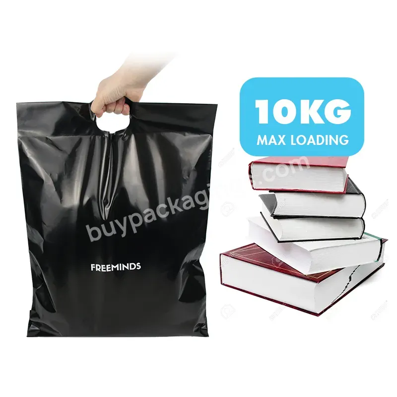 Custom Printed Bags Black Poly Mailers With Die Cut Handle Strong Adhesion Shipping Poly Mailer Bag With Logo