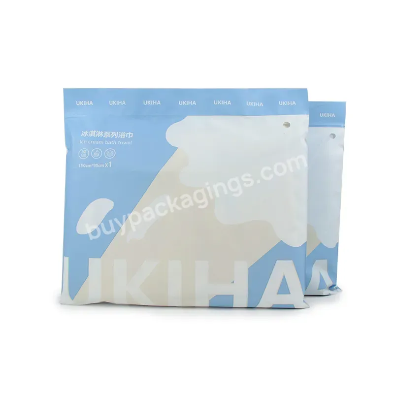 Custom Printed Bags Eco-friendly Clothes Packaging Bags Self Seal Zip Lock Matte White Plastic Clothing Bags With Logo Custom