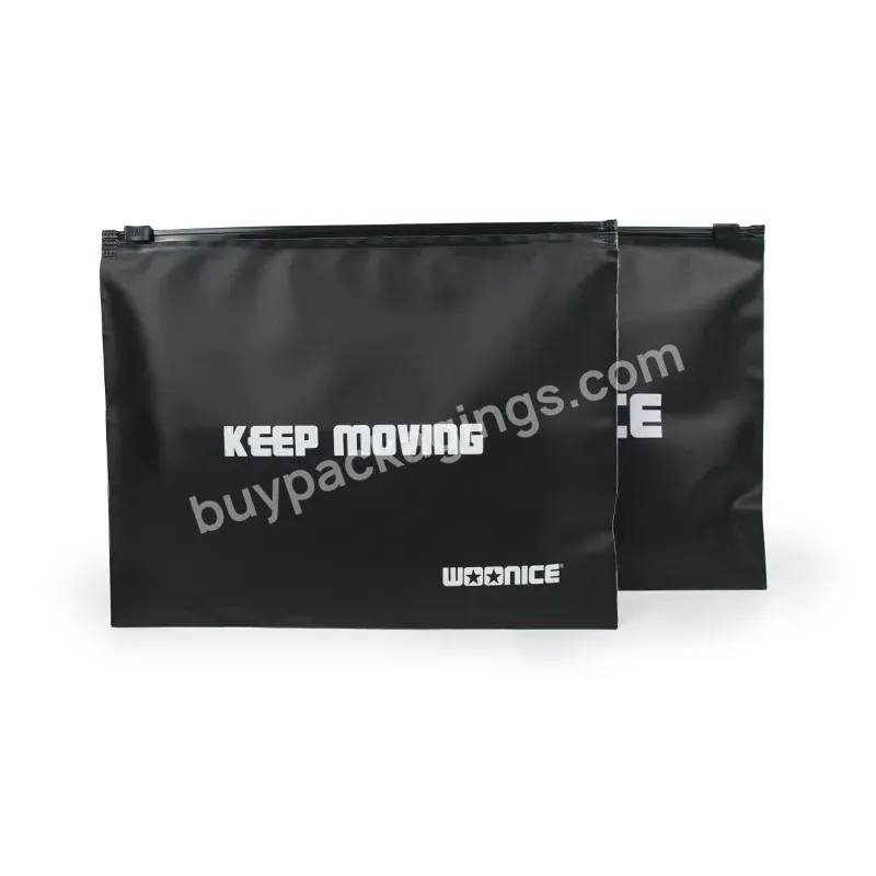 Custom Printed Bags Eco-friendly Zipper Clothing Bags Packaging Matte Black Resealable Sportswear Plastic Zipper Bags With Logo