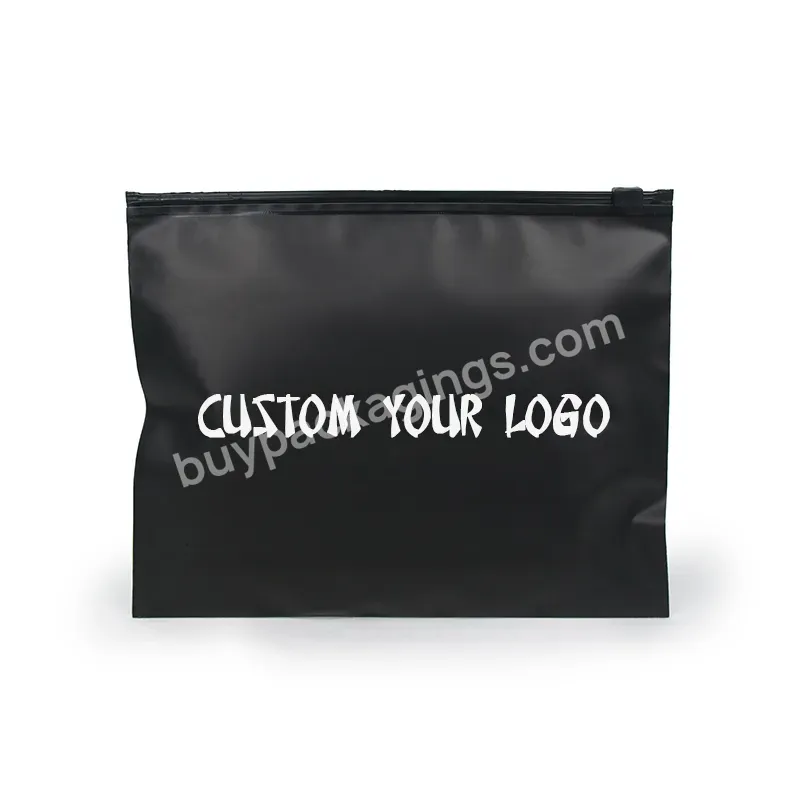 Custom Printed Bags Eco-friendly Zipper Clothing Bags Packaging Matte Black Resealable Sportswear Plastic Zipper Bags With Logo