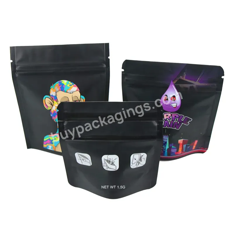 Custom Printed Bags Monkey Mylars Cr Zip Resealable Jelly Candy Package Zip Lock Mylar Bag Custom With Clear See Through Front