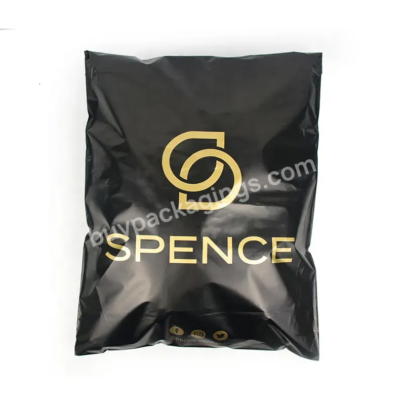 Custom Printed Bags Poly Mailers Clothing Packaging Mailers Bag Matte Black Mailers Eco-friendly With Gold Logo - Buy Black Poly Mailer Bags With Gold Print,Custom Printed Eco-friendly Poly Mailer Bags Matte Black Mailing Bag With Gold Logo Printed S