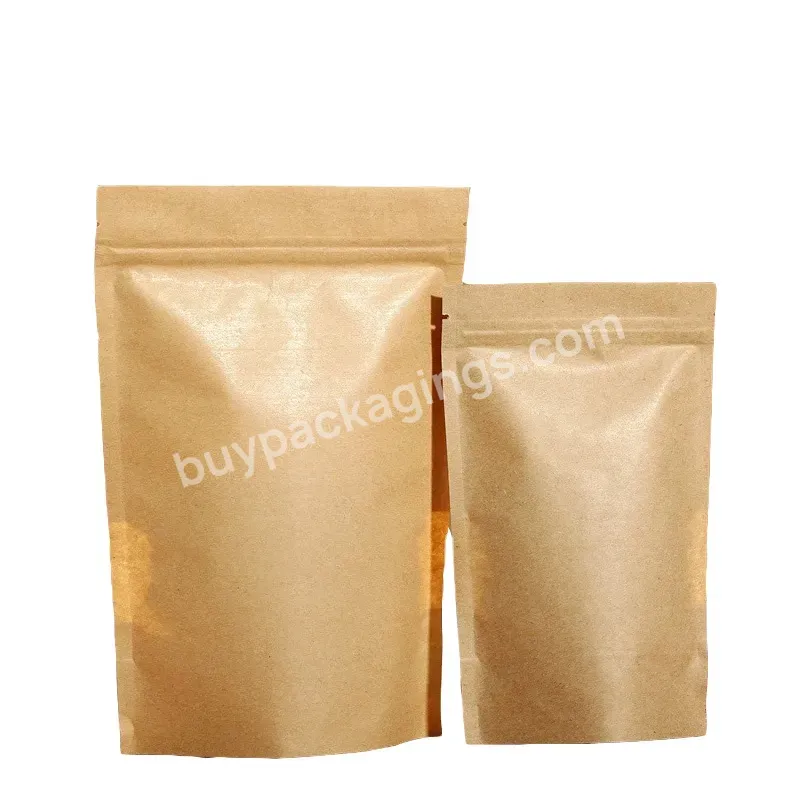 Custom Printed Biodegradable Compost Flat Bottom Snack Packaging Foil Lined Brown Kraft Paper Bag With Valve Edible Bags