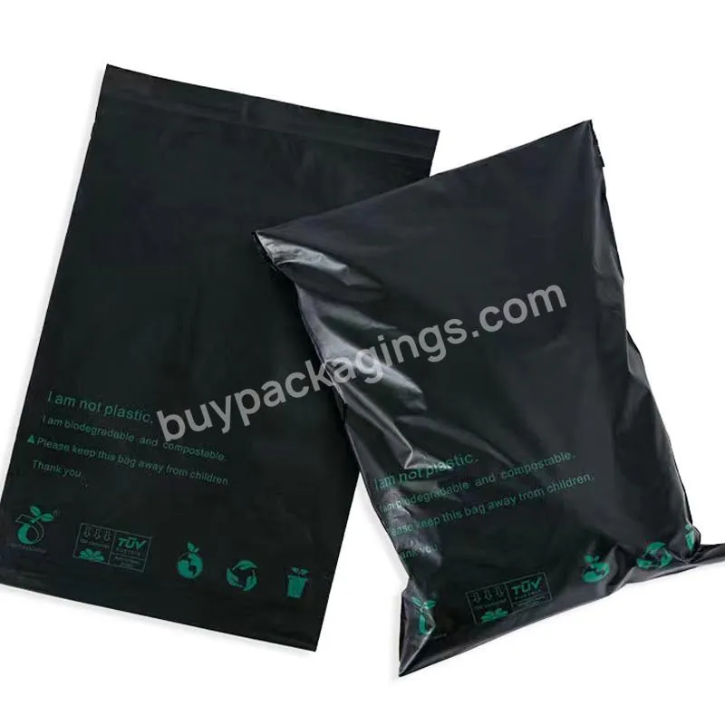 Custom Printed Biodegradable Compostable Courier Shipping Mailing Bag Recyclable Black Polymailers For Clothes Custom Polymailer