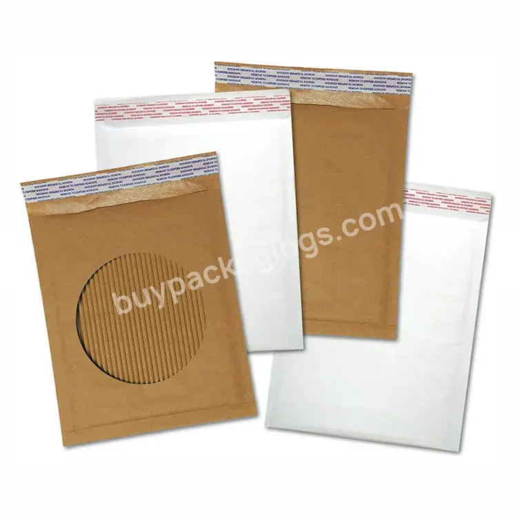 Custom Printed Biodegradable Recyclable Cosmetics Craft Padded Envelopes Corrugated Cardboard Kraft Paper Bags Bubble Mailer Bag