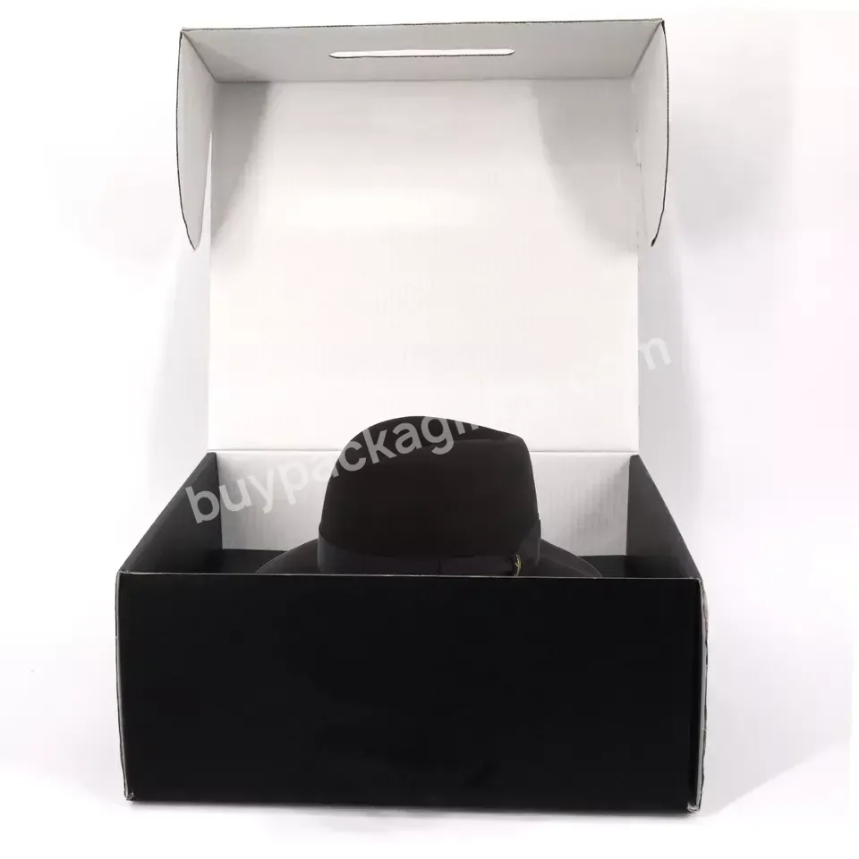 Custom Printed Black Boxes Shipping Corrugated Cowboy Hat Packaging Box