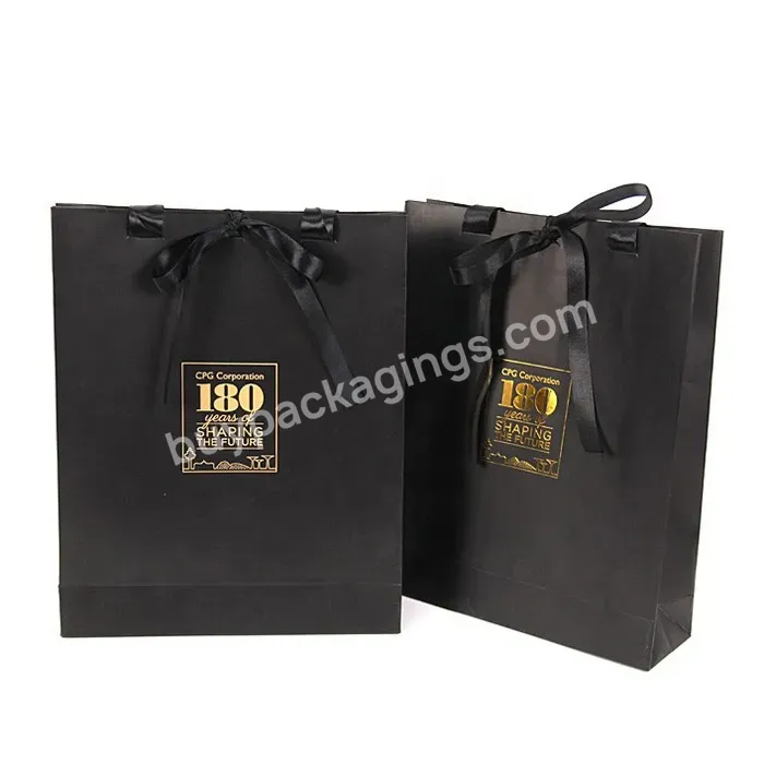 Custom Printed Black Eyelash Packaging Paper Gift Bags With Logo No Minimum