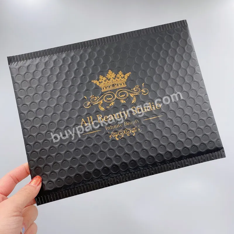 Custom Printed Black Poly Bubble Mailers Self Sealing Bulk Padded Shipping Supplies Packaging Materials Envelopes Bags
