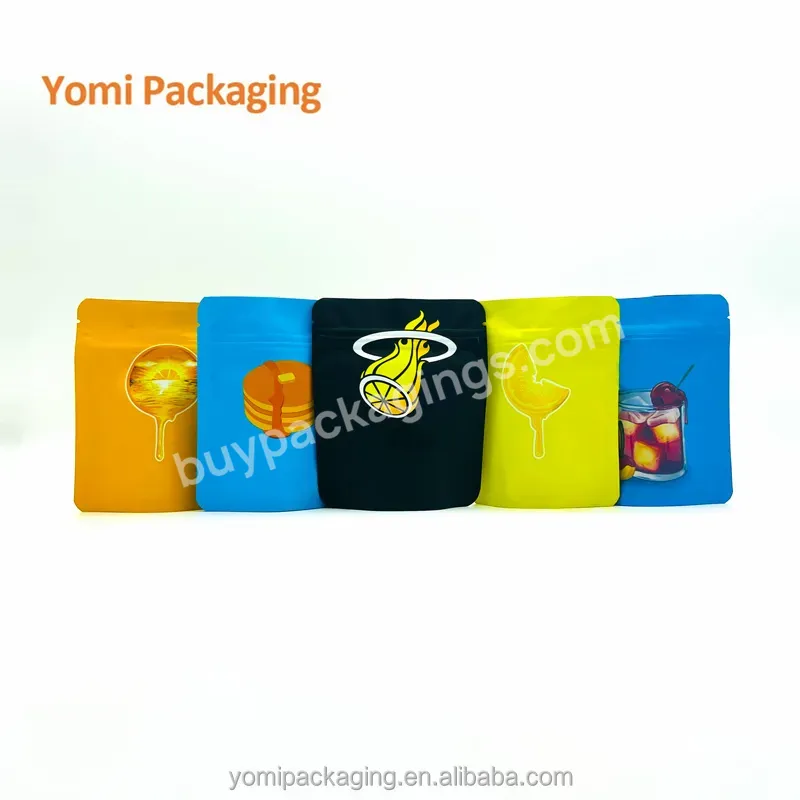 Custom Printed Candy Smell Proof Herbs Ziplock Mylar Bags 3.5g Edibles Gummy Biscuit Packaging Mylar Bags