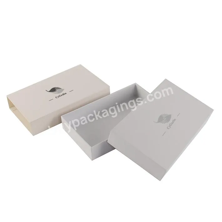 Custom printed cardboard luxury sliding box cosmetics and cutaway gift sets drawer box packaging