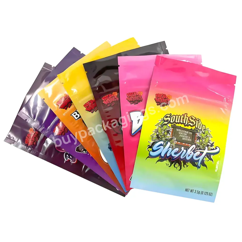 Custom Printed Child Proof Resealable Ziplock Holographic Mylar Aluminum Foil Zipper Bags