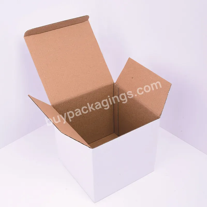 Custom Printed Clamshell Packing Paper Box Gift Box With Lids Corrugated White Square Tuck Box