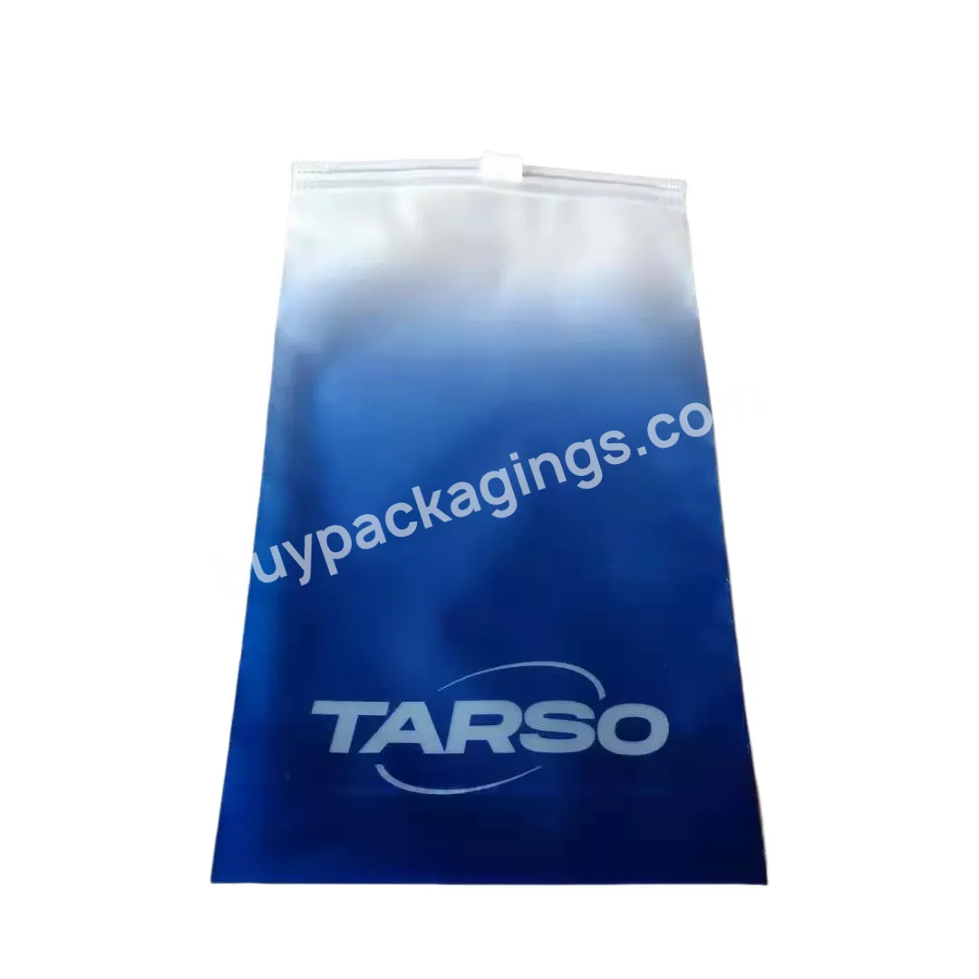 Custom Printed Clear Pvc Cosmetic Frosted Plastic Bag With Zipper Packaging Pouches For Clothes Packaging