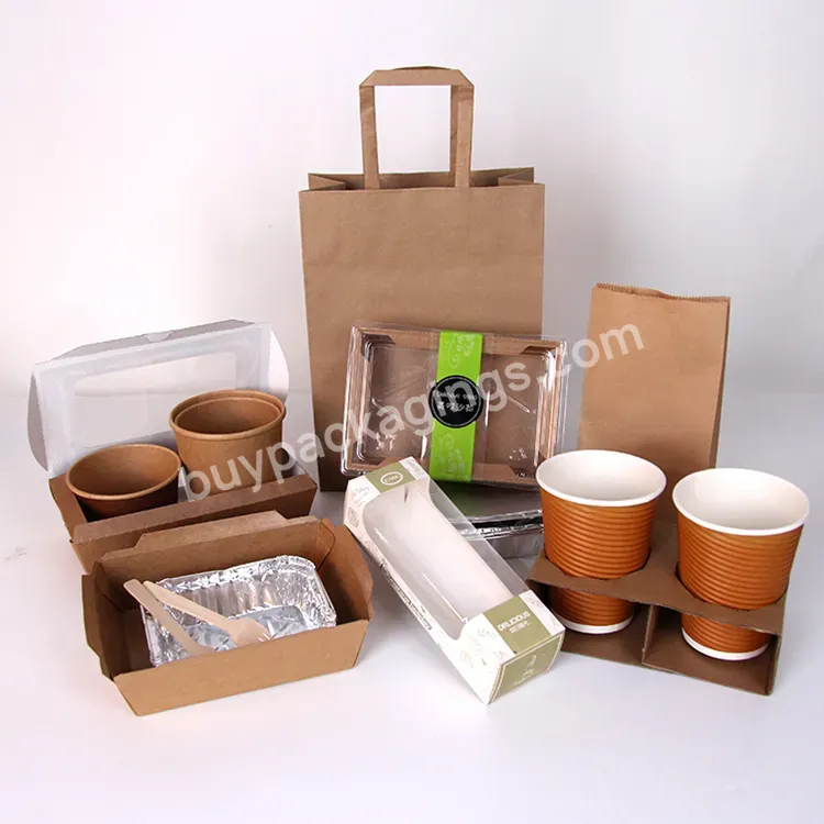Custom Printed Compostable Biodegradable Restaurant Takeaway Paper Fast Food Boxes Packaging