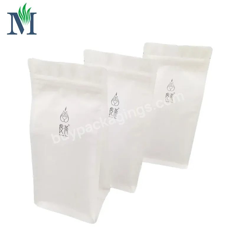 Custom Printed Compostable Zip Lock Stand Up Bags 100% White Kraft Paper Pouches With Window