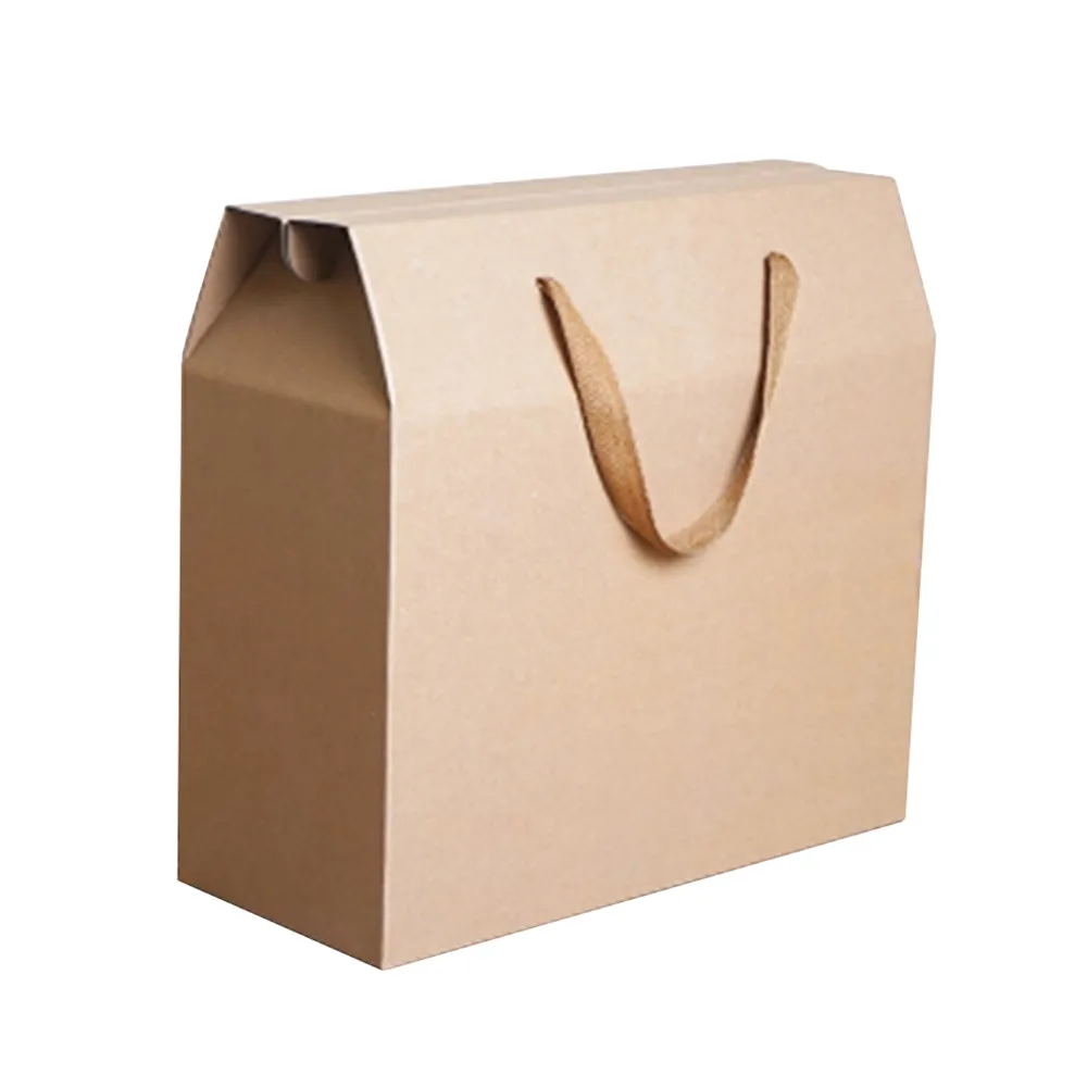 custom printed corrugated large handbag packaging toy box Soap set gift kraft paper mailer  winter box with handle