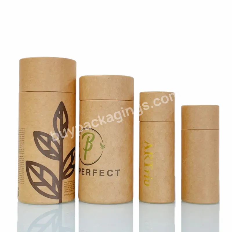 Custom Printed Cylinder Box Creative Round Kraft Paper Tube Packaging For Cosmetic Packaging