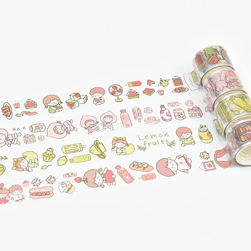 Custom Printed Die Cut Clear Cute Kawaii Personalized Washi Masking Tape Sticker Adhesive Decor Set Diy Maker Wholesale