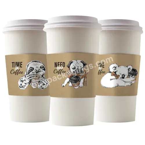 Custom Printed Disposable Hot Drink Paper Coffee Cups Sleeve