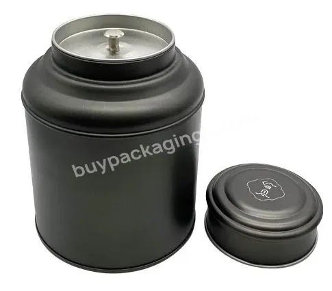 Custom Printed Double Lid Tea Tin Tea Candy Tin Coffee Can Empty Metal Round Tea Packaging Tin Box