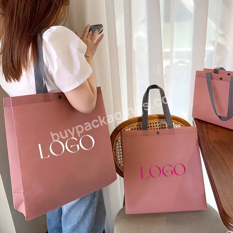 Custom Printed Eco-friendly Grocery Reusable Non-woven Laminated Logo Non-woven Shopping Handbag