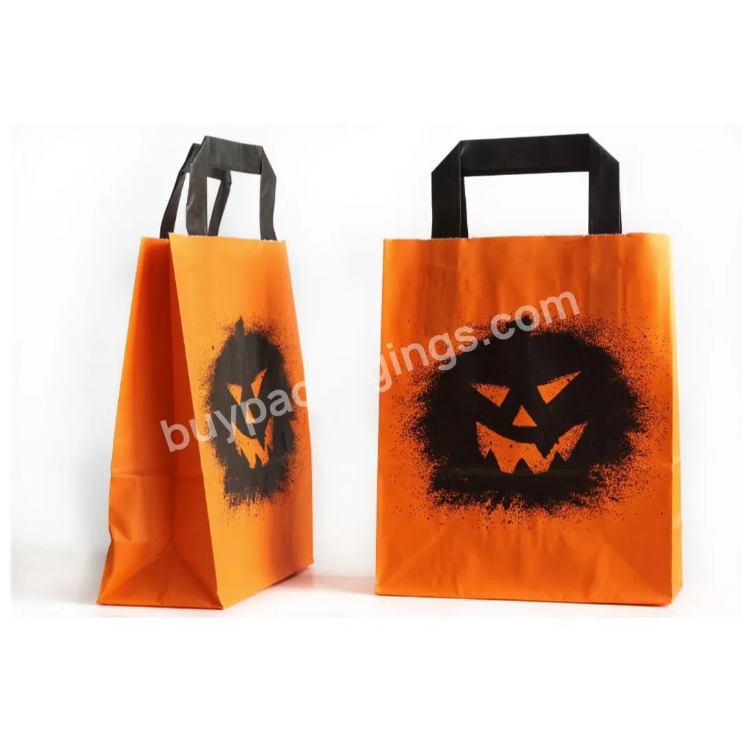 Custom Printed Eco friendly Halloween Candy Present Wrapping Packaging Oversize Christmas Gift Carrier halloween paper treat bag