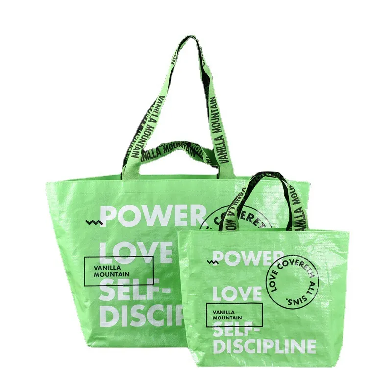 Custom printed eco friendly recycle PP fabric non woven clothes shopping carry reusable grocery tote bags with logo