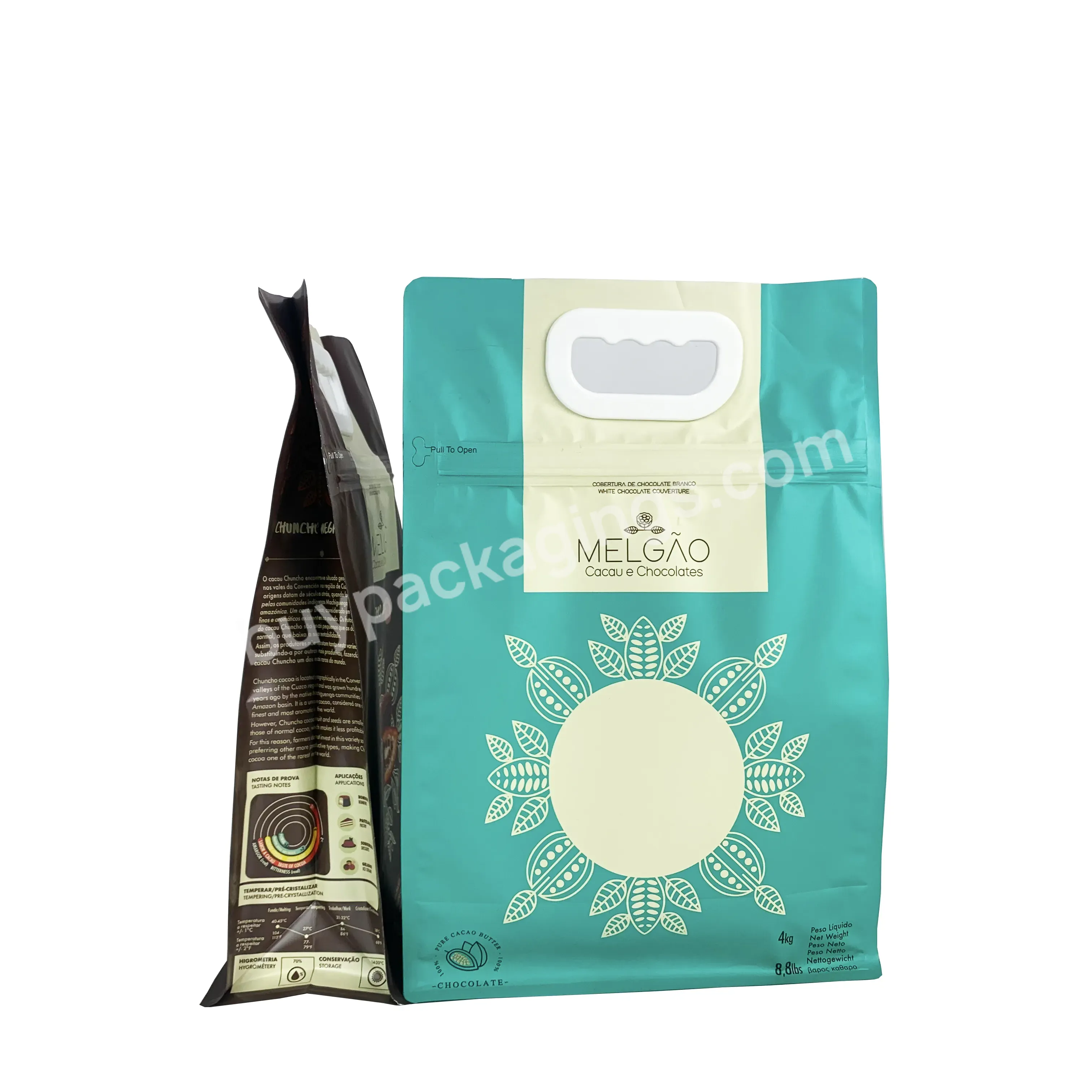 Custom Printed Eight Side Seal Stand Up Coffee Tea Bag Coffee Bean Packaging Bags