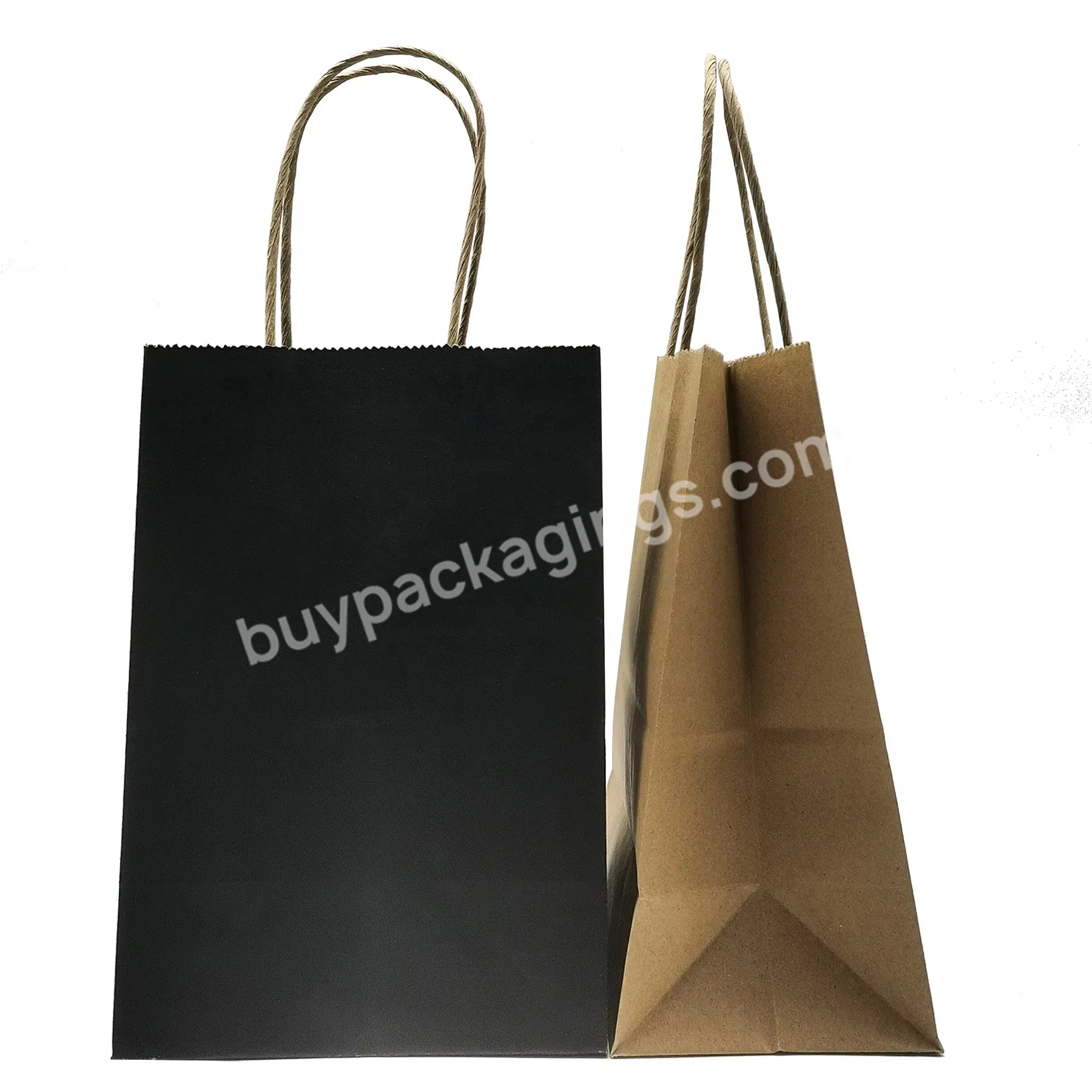Custom Printed Factory Wholesale Retail Party Brown Gift Shopping Bags Kraft Paper Bag With Logo Print Hand Bulk
