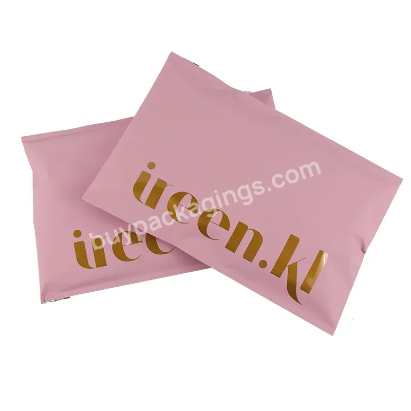 Custom Printed Fashion Pink Shipping Mailer Bags Woman Underwear Garment Mailing Packaging Bag With Golden Logo - Buy Matte Pink Mailer Bag For Underwear Garment,Own Design Prinnted Matte Pink Mailer Bag Underwear Shipping Bags Strong Sealing Self-ad