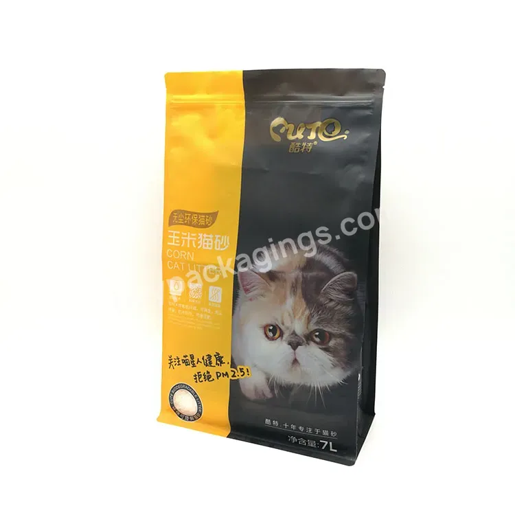Custom Printed Flat Bottom Ziplock Pet Food Packaging Pouch Plastic Cat Feed Animal Treat Aluminum Foil Bag With Zipper