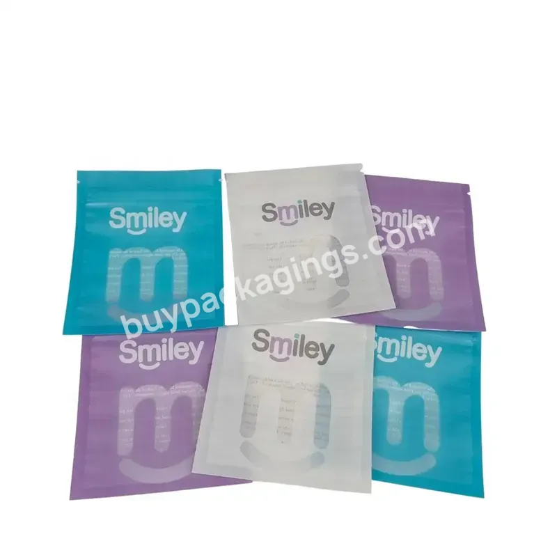 Custom Printed Flat Pouch With Resealable Zipper And Clear Window For Teeth Clear Aligners Mylar Packaging Bags Pouch