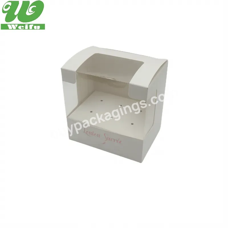Custom Printed Folding Cardboard Paper Bakery To Go Takeaway Packaging 10 X 10 X 4 Birthday Cake Boxes With Window And Handle