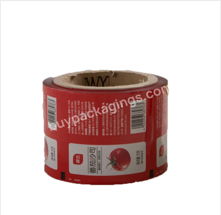 Custom Printed Food Grade Plastic Ketchup Sachets Tomato Paste Packaging Materials Automatic Packaging Film