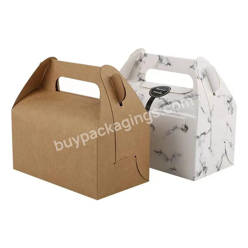 Custom Printed Food Safe Cake Puff Takeaway Pastries Packing Boxes Kraft Pastry Packaging Paper Box With Window