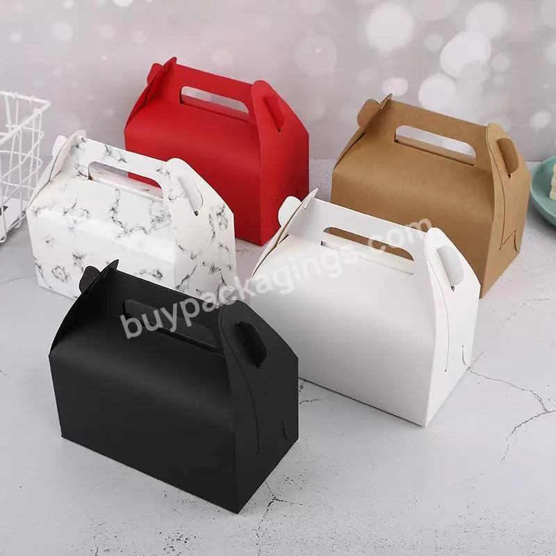 Custom Printed Food Safe Cake Puff Takeaway Pastries Packing Boxes Kraft Pastry Packaging Paper Box With Window
