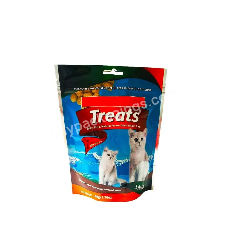 Custom Printed Food Upright Bag With Zipper Reusable Vertical Pet Food Packaging Bag