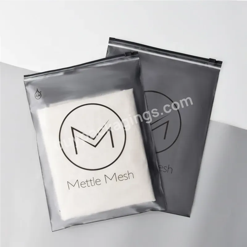Custom Printed Frosted Clear Zipper Plastic Bag Shipping Inner Packages Clothing Bags Zip Lock