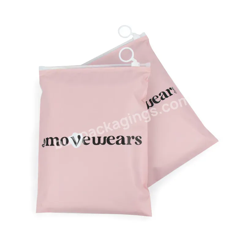 Custom Printed Frosted Zipper Bag For Clothes 10x13 Packaging Plastic Zipper Bag