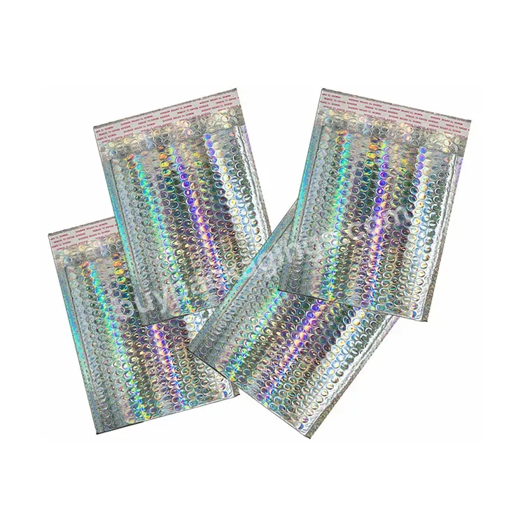 Custom Printed Glamour Bubble Envelope Mailing Bags Metallic Poly Holographic Bubble Mailers - Buy Holographic Bubble Mailers,Bubble Envelope Mailer Bags,Holographic Metallic Bubble Mailers.