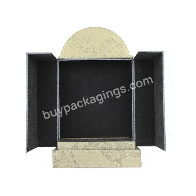 Custom Printed Handmade Luxury Rigid Paper Cajas De Carton Cardboard Packaging Black Simple Empty Double Open Door Gift Box