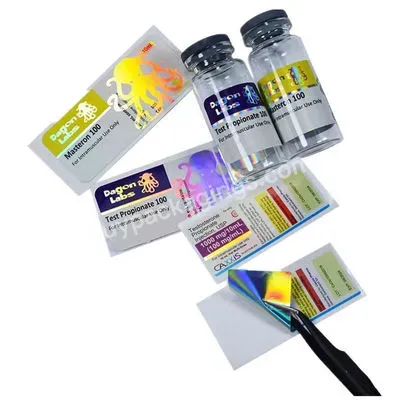 Custom Printed High Quality Laser Paper Stickers Bottle Label Package Hologram Vial Labels