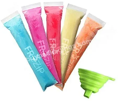 Custom Printed Ice Popsicle Mold Bags Bpa Free Freezer Tubes With Zip Seals Popsicle Bag Comes With A Funnel