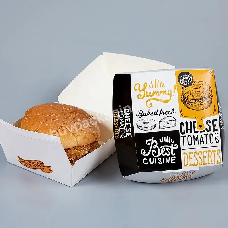 Custom Printed Kraft Box Food Container Hamburger Paper Box Food Packing Box Factory
