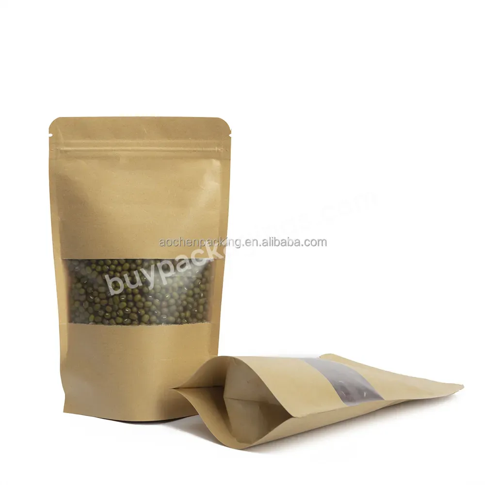 Custom Printed Kraft Stand Up Pouches,Coffee Beans Bag,Custom Pouch Packaging