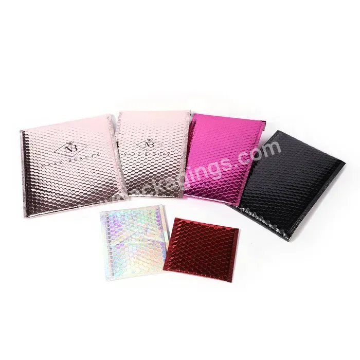 Custom Printed Large Aluminum Foil Pink Packaging Shipping Mailing Bags Padded Bubble Envelopes