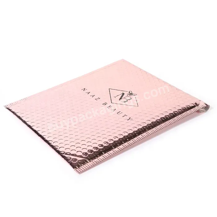 Custom Printed Large Aluminum Foil Pink Packaging Shipping Mailing Bags Padded Bubble Envelopes